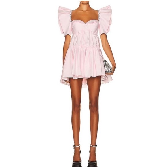 AREA Crystal Trim Poplin Mini Dress size 4 - Picture 1 of 12